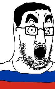 chudjak, chudjak2, bushy eyebrows, clothes, country, flag, glasses, hair, open mouth, russia