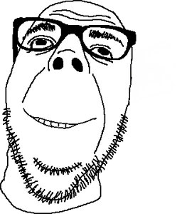 dubbbzjak, glasses, grin, hair, smile, soyjak, stubble, teeth, transparent, trasnparent background