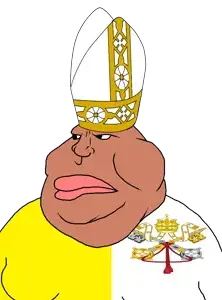 meximutt, brown skin, catholic, closed mouth, clothes, cross, crown, fat, flag, hat