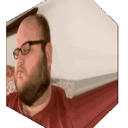 fatjak, fatjak irl, 2019, 3dgifmaker, animated, beard, closed mouth, clothes, distorted, fat