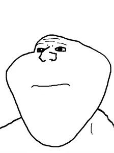 salsamaster, wojak, impish soyak ears, closed mouth, no beard, soyjak