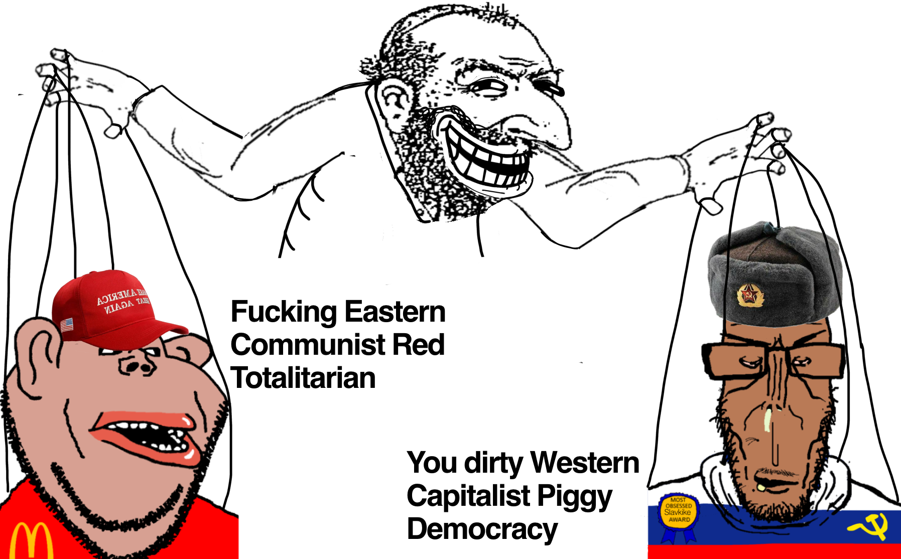 happy merchant, trollface, impish soyak ears, markiplier soyjak, euromutt, impish amerimutt, amerimutt, euromutt, 2soyjaks, award
