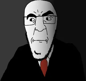 godjak, bald, clothes, detective, glasses, looking to the left, necktie, smoking, soyjak, stubble