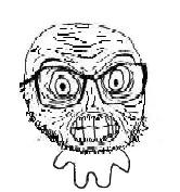feraljak, fun sized feraljak, angry, big eyes, closed mouth, seething, small, soyjak, stubble, teeth
