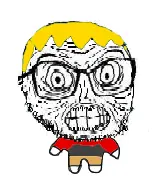 nate higgers, feraljak, fun sized feraljak, natejak, angry, big eyes, blonde hair, closed mouth, clothes, hair