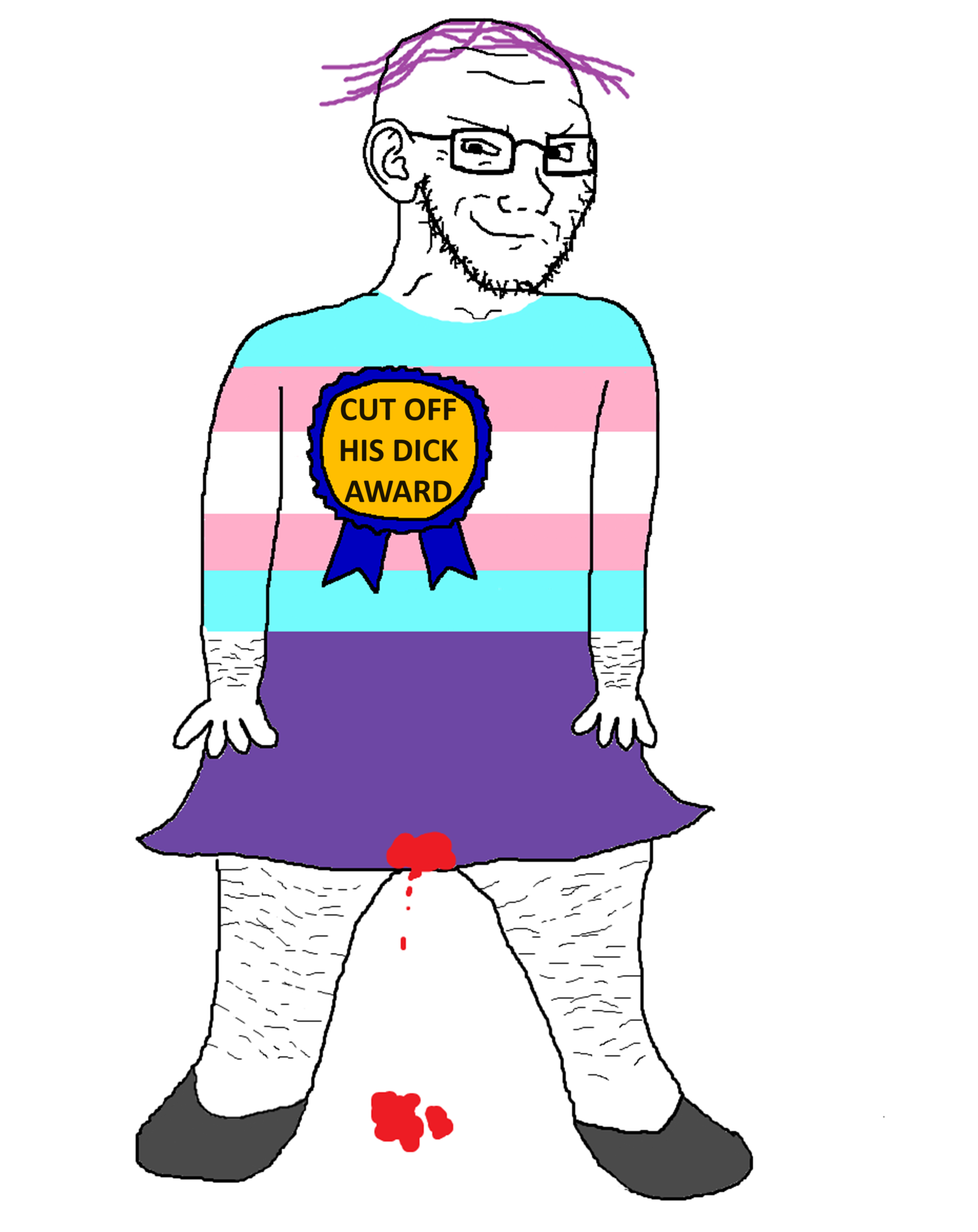 soyak, soyak (smug), award, awards, bleed, blood, closed mouth, ear, forehead lines, full body