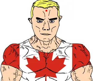 chudjak, chudjak front, muscular chud, blonde hair, blue eyes, canada, canadian, hair, india, looking at you