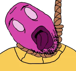 bernd, hanging troonjak, troonjak, ack, bald, communist creeper, hanging, looking at you, open mouth, rope