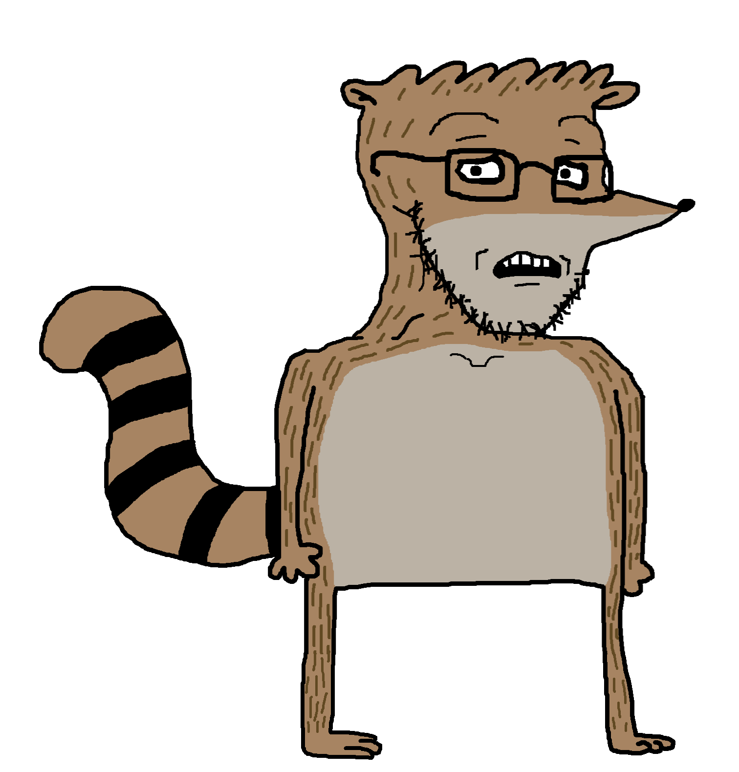 soyak, soyak (concerned), animal ears, cartoon, cartoon network, ear, full body, glasses, looking at you, open mouth