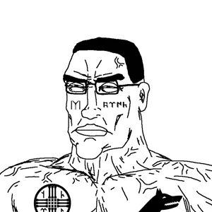 chudjak, perceptive chud, asian, azerbaijan, buff, chud, closed mouth, ear, glasses, hair