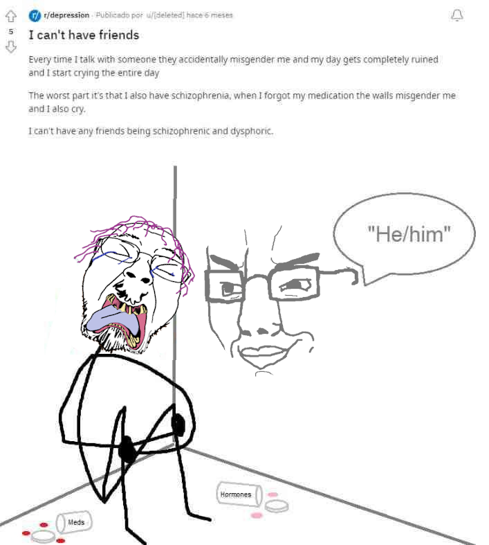 bernd, chudjak, 2soyjaks, ack, closed eyes, closed mouth, corner, cradling, crying, delusional