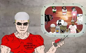 chudjak, chudjak front, muscular chud, arab, clothes, islam, looking at you, muslim twitter, red shirt, religion
