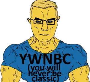 chudjak, chudjak front, muscular chud, blue, blue eyes, blue shirt, chud, clothes, glasses, looking at you