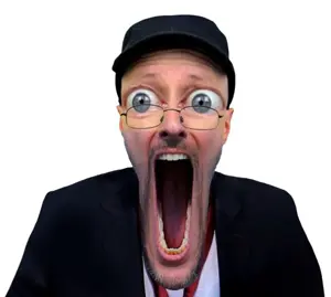 nostaljak, clothes, doug walker, ear, glasses, hat, large eyes, necktie, nostalgia critic, open mouth
