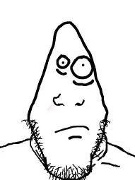 patrick star, dead, pinhead, soyjak, triangle, spongebob squarepants