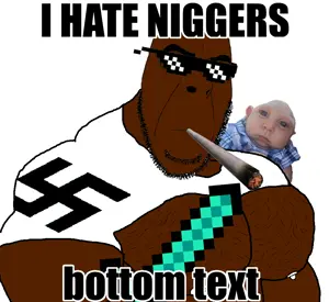 cobson, beard, black skin, blunt, buff, glasses, hairy chest, kid, mge, microcephaly