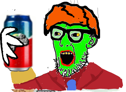 headjak, protoheadjak, arm, can, clothes, ear, glasses, green skin, hands, holding object