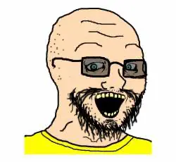 soyak, soyak (crazed), /g/, 4chan, beard, clothes, crazed, glasses, luke smith, open mouth