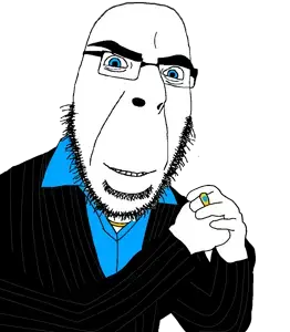 cobson, modern cobson, bald, beard, blue eyes, bushy eyebrows, chain, clothes, diamond, gem