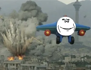 impish soyak ears, explosion, face, gaza, irl background, middle east, mountain, plane, real life, smile