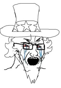 soyak, beard, bloodshot eyes, clothes, crying, glasses, hair, hat, open mouth, soyjak