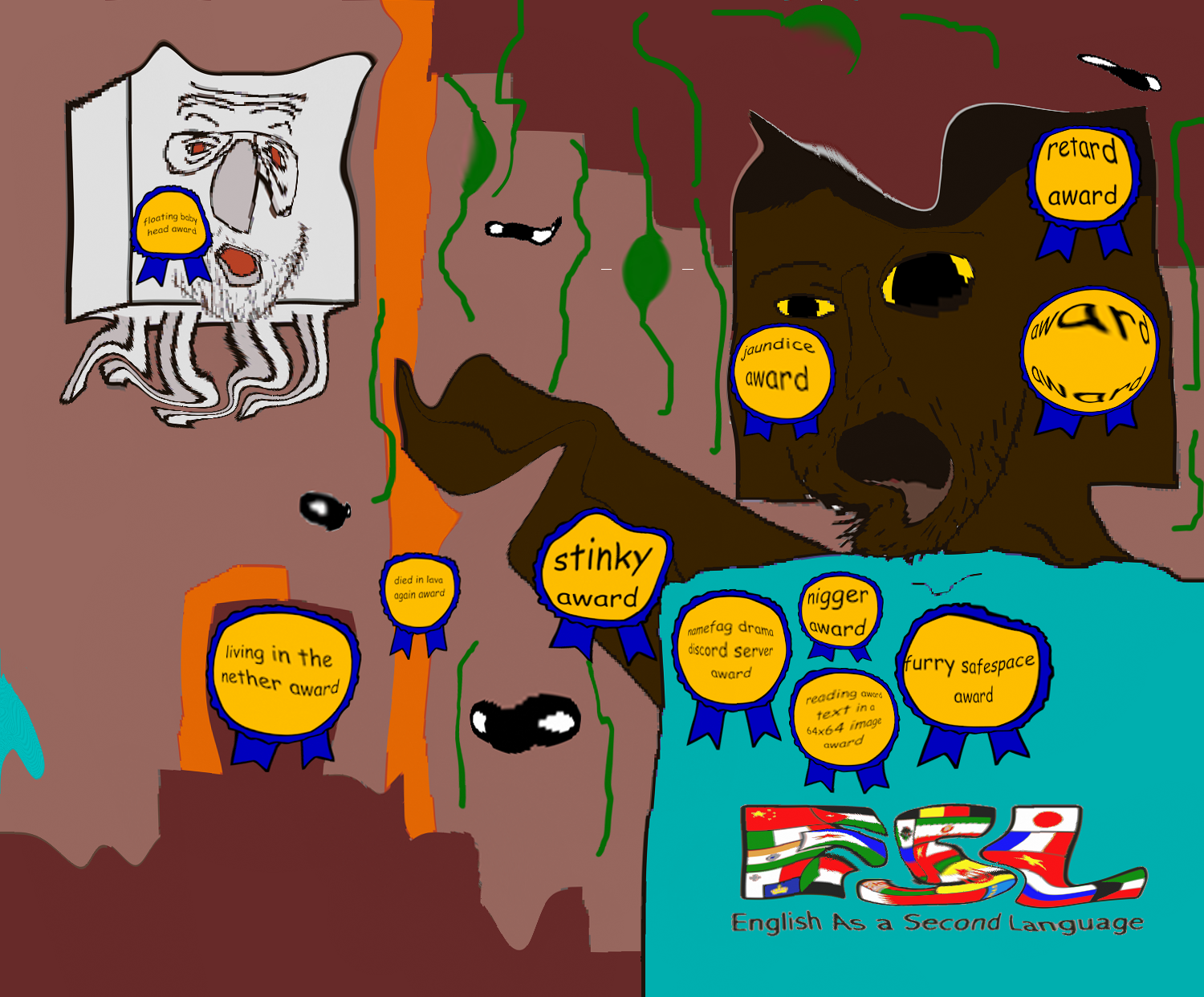steve (minecraft), two pointing soyjaks, slopjak, 2soyjaks, animal, arm, award, award award, awards, brown hair