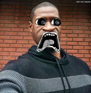 george floyd, soyak, doctos, saint floyd, irl background, open mouth