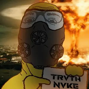 dubbbzjak, gas mask, glasses, hazmat suit, mask, sign, soyjak, truth nuke