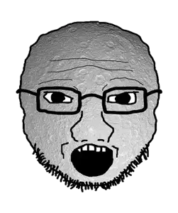 soyak, soyak front, glasses, looking at you, moon, open mouth, rhea, saturn, solar system, soyjak
