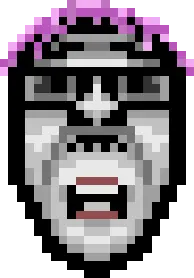 bernd, five nights at cobson's, glasses, hair, lipstick, pink hair, pixel art, tranny