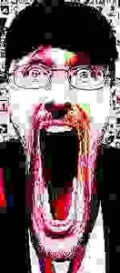 nostaljak, clothes, distorted, doug walker, glasses, hat, necktie, nostalgia critic, open mouth, pink skin