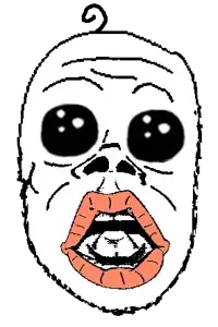 a24 slowburn soyjak, jacobson, oh my god she is so attractive, baby, deformed, lips, nightmare fuel, open mouth, soyjak, tongue