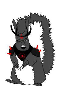 feraljak, squirreljak, animal, animal ears, crown, emperor, glasses, looking at you, open mouth, squirrel