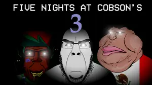 esl fnf pedo, cobson, markiplier soyjak, meximutt, cobson front, modern cobson, 3soyjaks, black sclera, black skin, brown skin