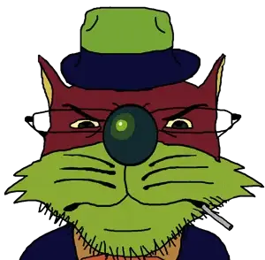 coinjak, animal, cat, cat ears, cigarette, closed mouth, clothes, ear, ears, fedora