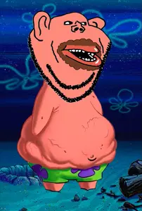 patrick star, impish soyak ears, impish amerimutt, amerimutt, candy, cartoon, chocolate, drawn background, ear, fat