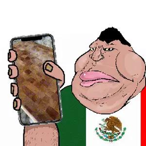 meximutt, animated, chamoy, chamoy pickle, eating, holding object, holding phone, lucas muecas, phone, mexico