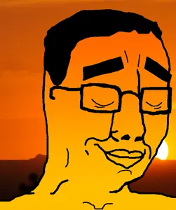 chudjak, calm, closed eyes, glasses, orange skin, sunset, warm