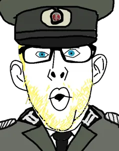 nojak, blonde hair, blue eyes, cap, clothes, collar tabs, collared coat, communism, ear, east germany
