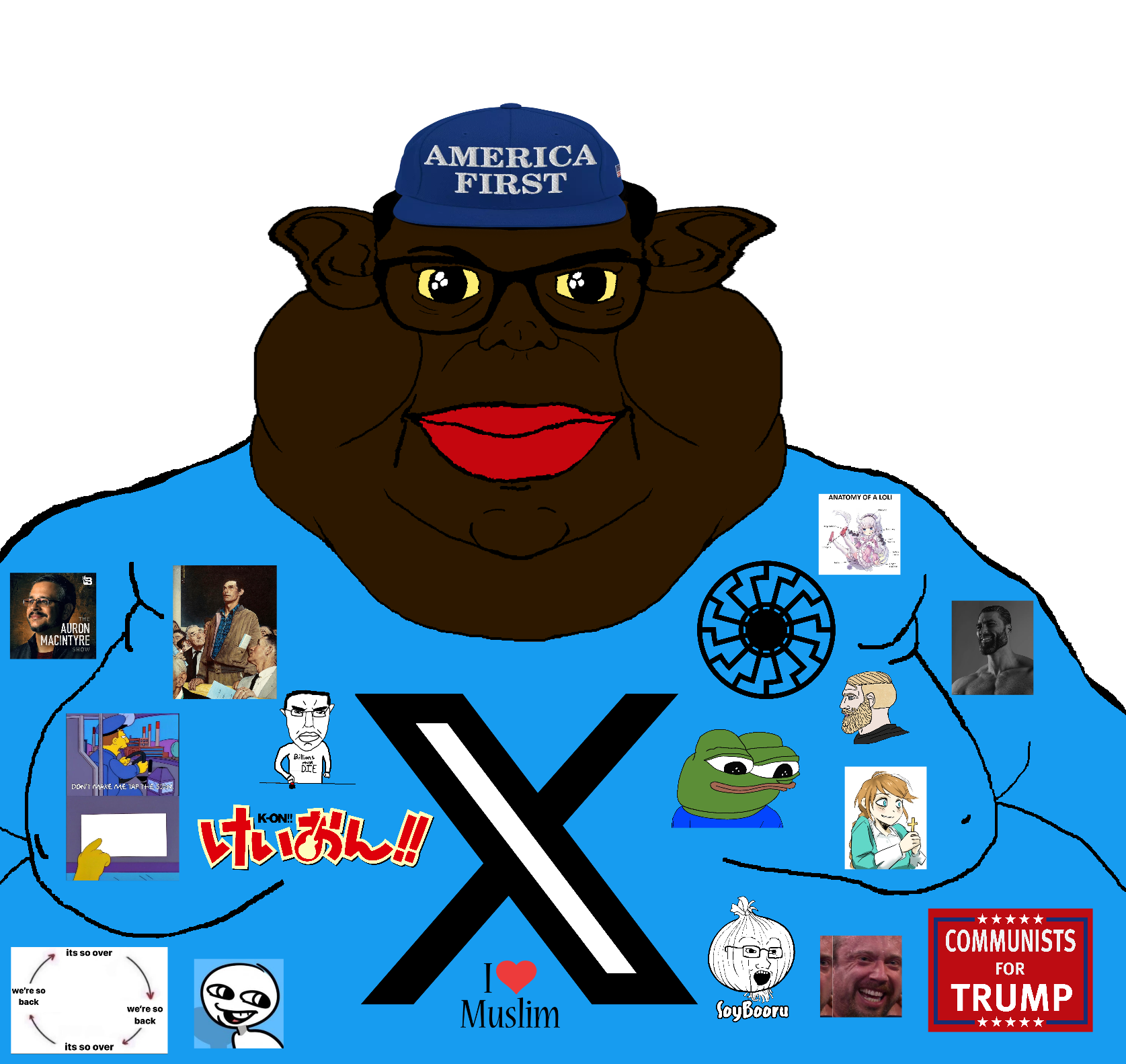 apu, gigachad, groyper, pepe, yes chad, brandon, chudjak, meximutt, soyak, branigger