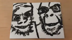 xxx skibidisigma xxx, cobson, feraljak, no more brother wars, 2soyjaks, art, ceramic tile, friendship, glasses, happy