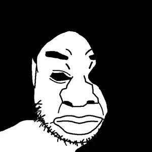 quanjak, beard, closed mouth, ear, hair, ominous, soyjak, stubble