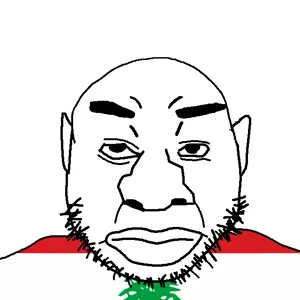 quanjak, beard, closed mouth, clothes, ear, flag, hair, lebanon, soyjak, stubble