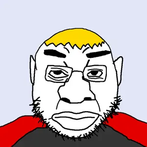 nate higgers, quanjak, natejak, beard, blonde hair, closed mouth, ear, glasses, hair, soyjak party
