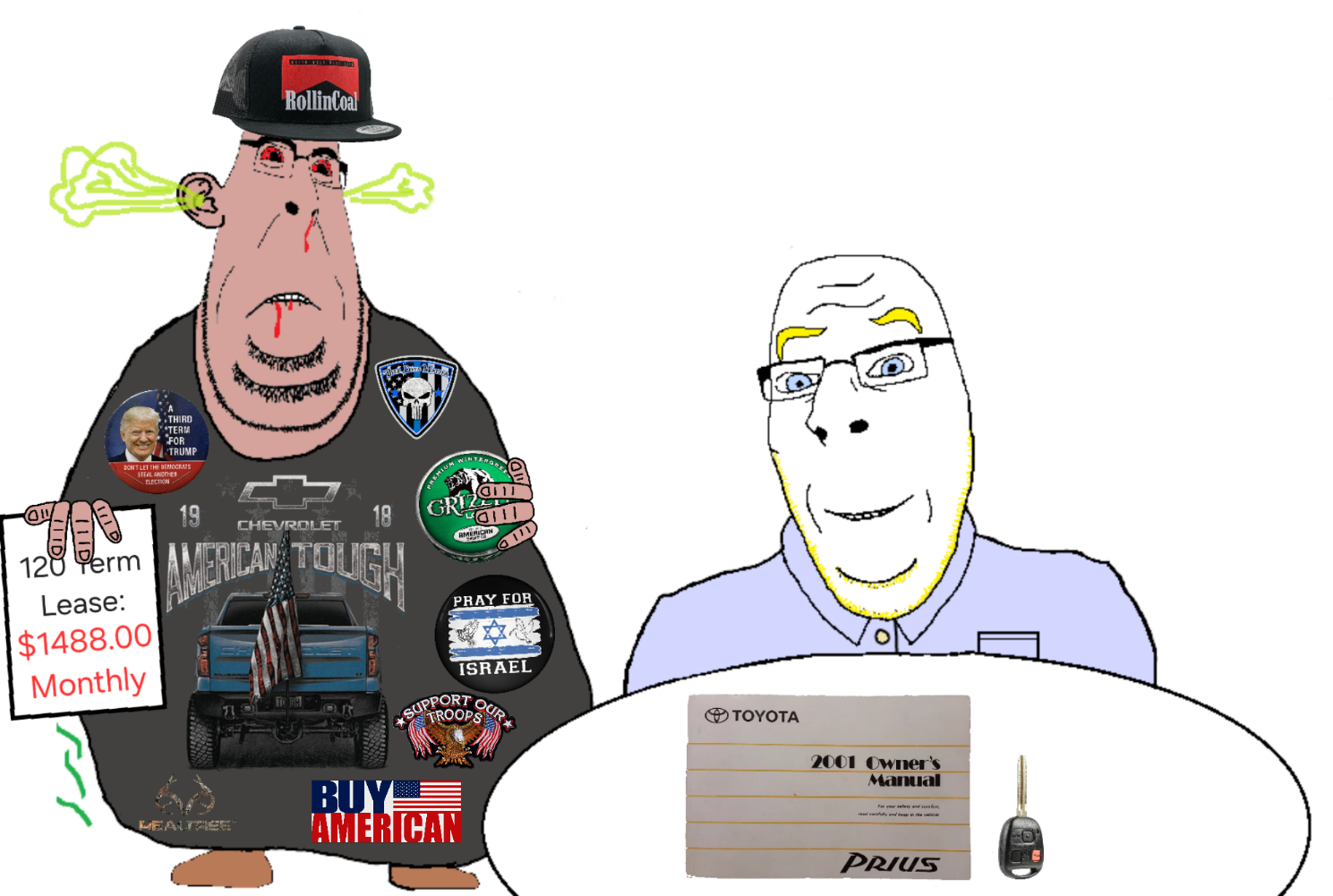 donald trump, cobson, blobson, hornyson, nucob, aryan, punisher face, 2soyjaks, a10 eyes, angry