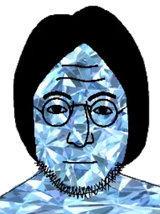 lennonjak, blue skin, gem, glasses, hair, nose, stubble