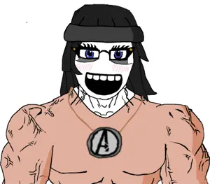 soytan, chudjak, chudjak front, muscular chud, arm, avengers, beanie, black beanie, black hair, blue eyes