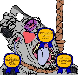 bernd, hanging troonjak, troonjak, ack, award, bloodshot eyes, crying, glasses, gray skin, hanging