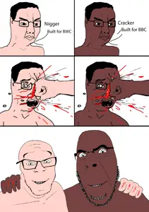 chudjak, cobson, feraljak, no more brother wars, 3soyjaks, black skin, chud, friends, friendship, punch