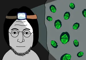 lennonjak, cave, closed mouth, eyebrows, forehead lines, gem, glasses, hair, miner, nose